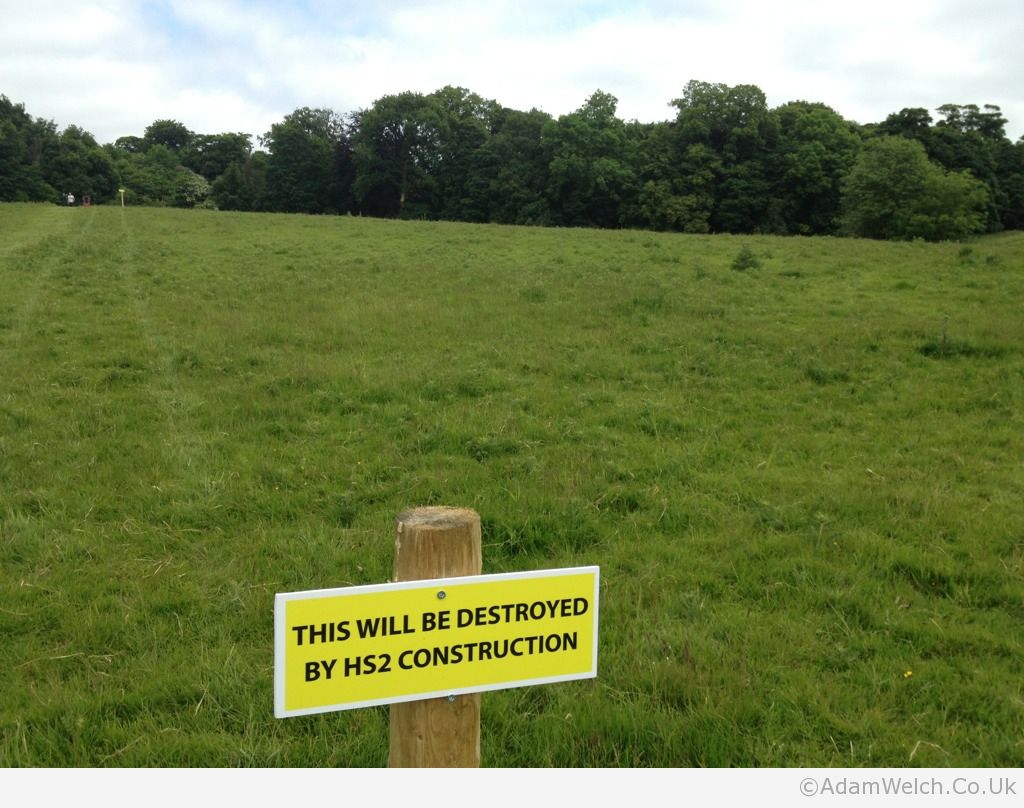 A twenty meter high viaduct 20m above this field seems wrong. Case of not in my back yard?