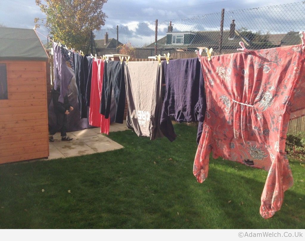 Getting some washing dried before the storm comes. Got to make hay while the sun shines.