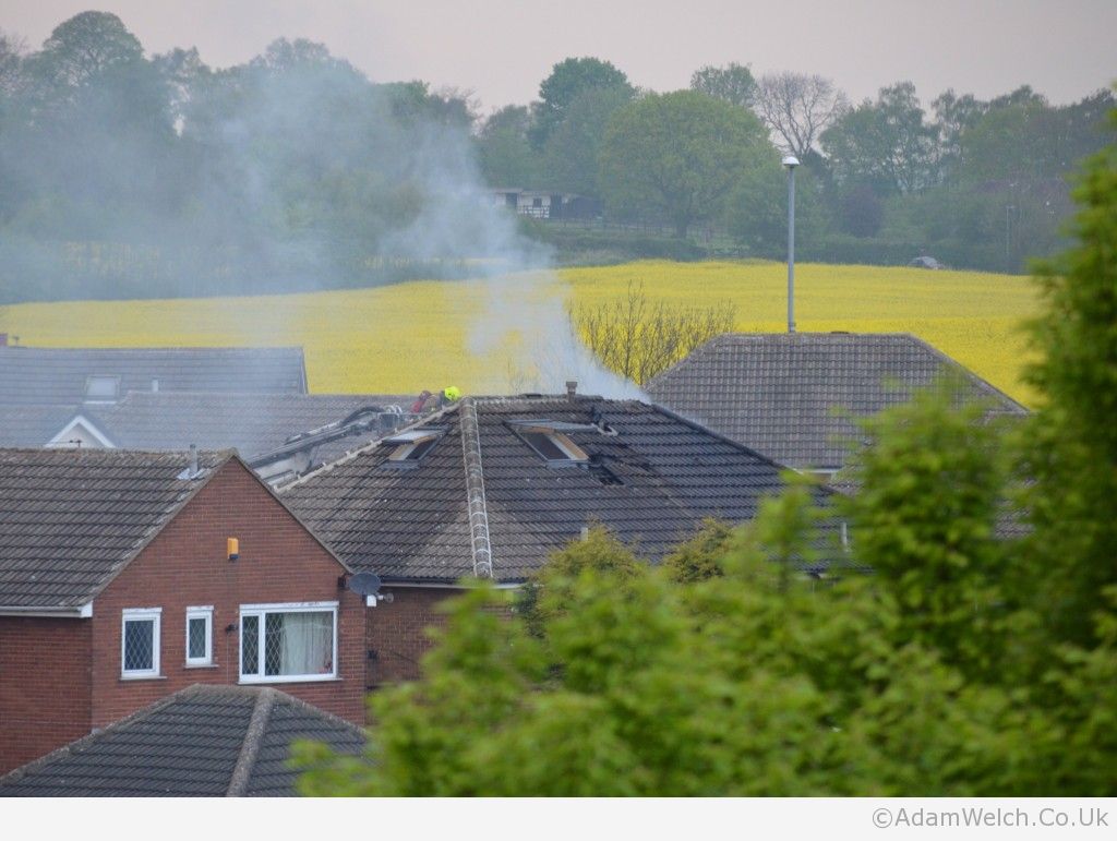 Brave @West_Yorks_FRS fire fighters tackling #Garforth house #fire following gas explosion. Hopefully nobody hurt.