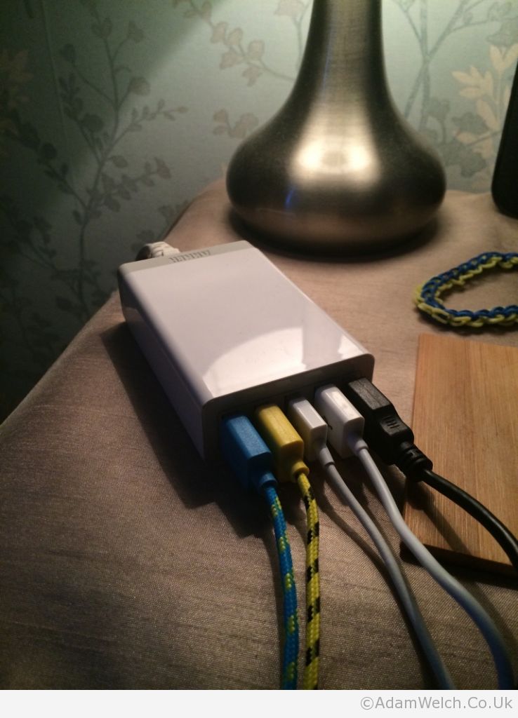 My new @AnkerOfficial charger has arrived. Enough ports and watts to charge all my devices at once. :-)