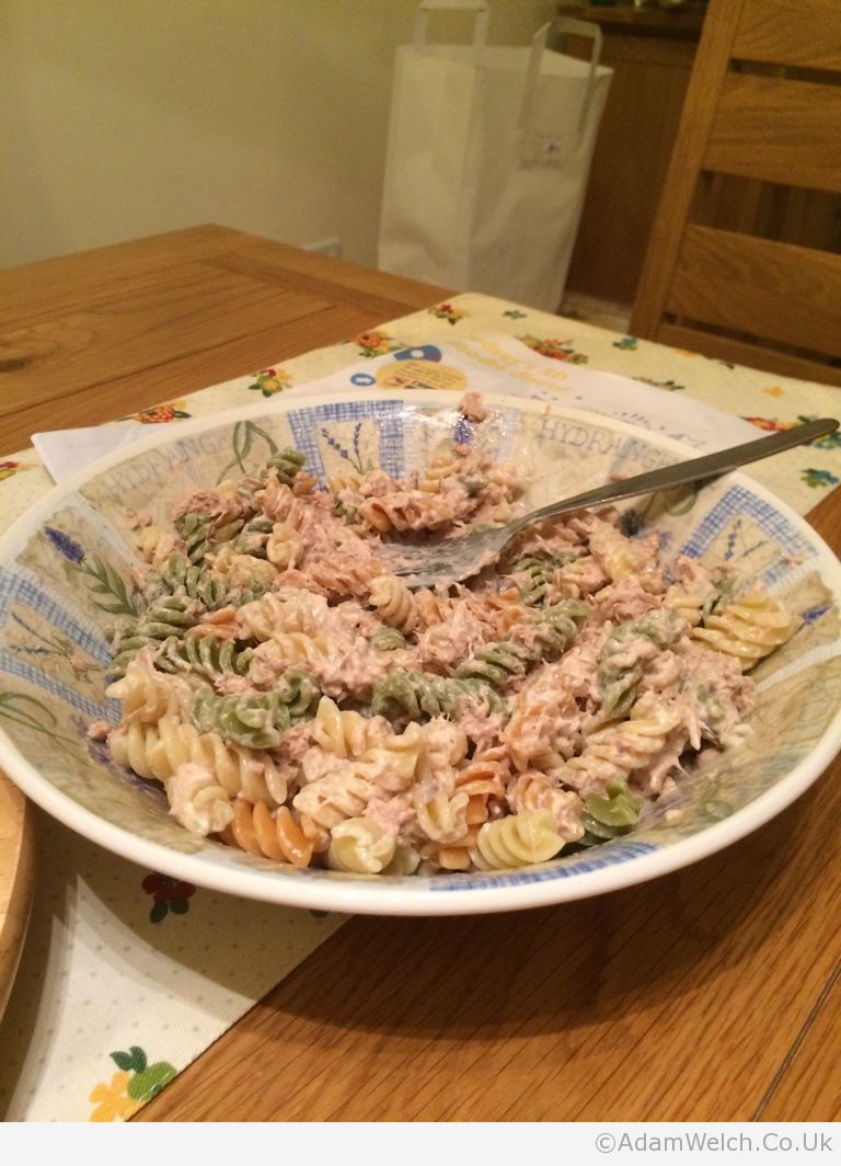 Dinner tonight is (partly) provided by daughter number one. #PastaSalad