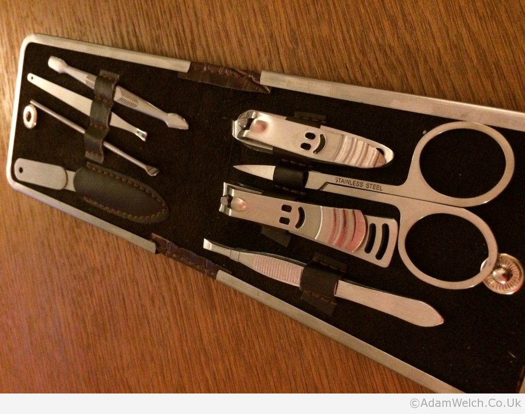 My gentleman's manicure set includes some very happy clippers. #HappyPresent