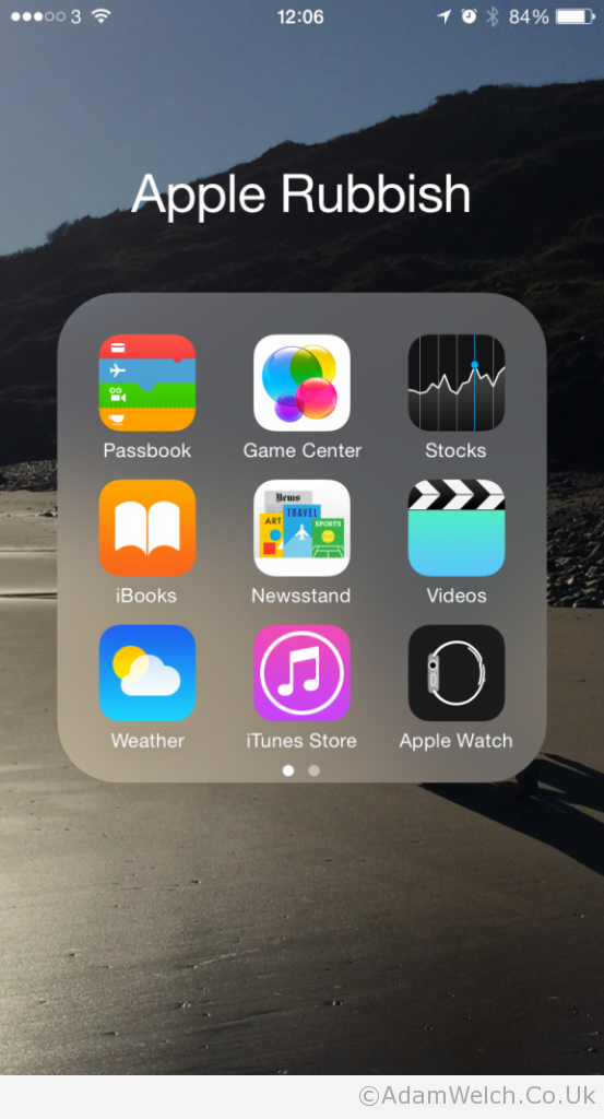 The Apple Watch app will have to go here - for now.